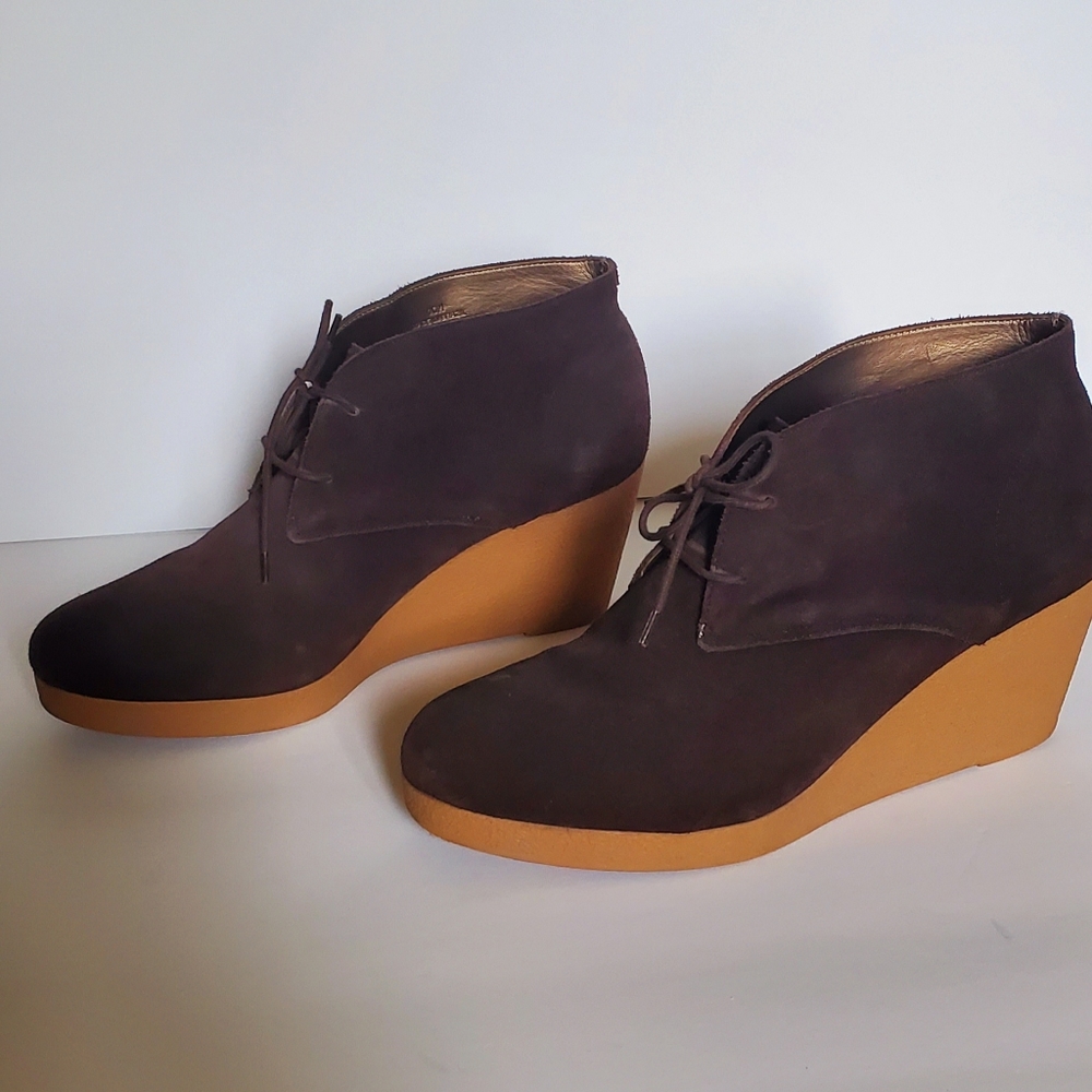 SOLD - Talbot's Austin Brown Suede Cork Wedges